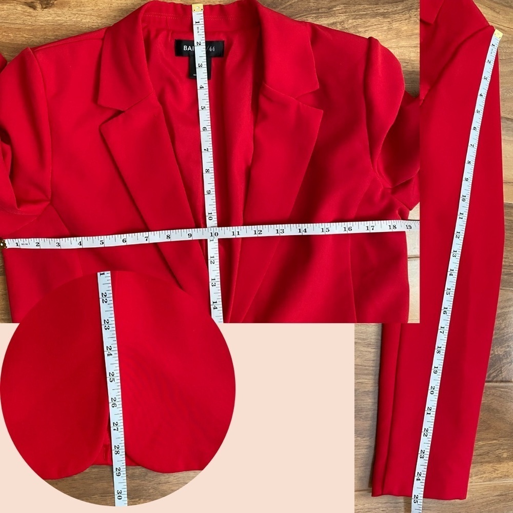Bailey 44 Red Blazer Office Tailored Event Party Bold Holiday Grunge Christmas M - Picture 4 of 6